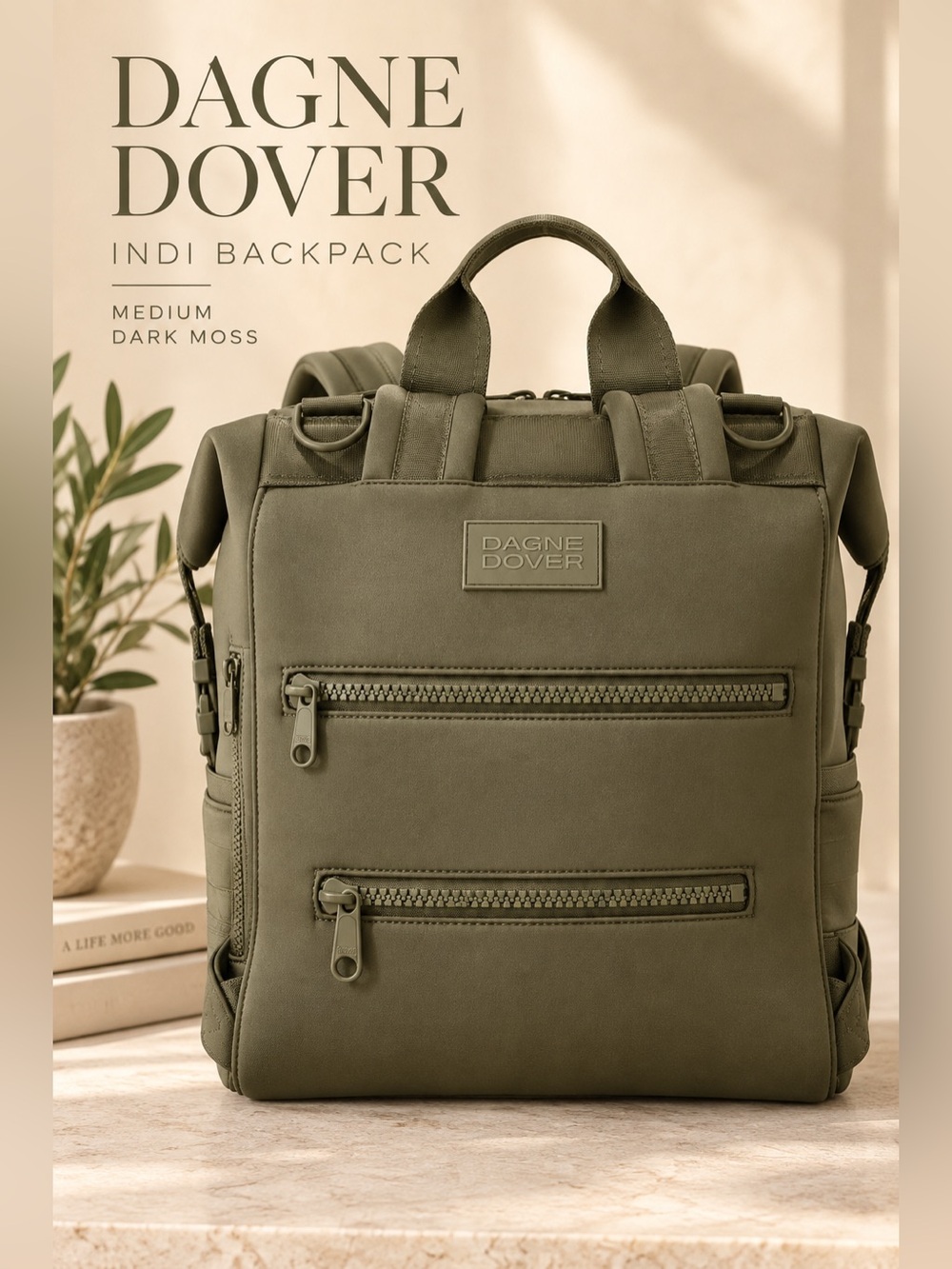 Dagne Dover Indi Medium Neoprene Diaper Backpack Dark Moss